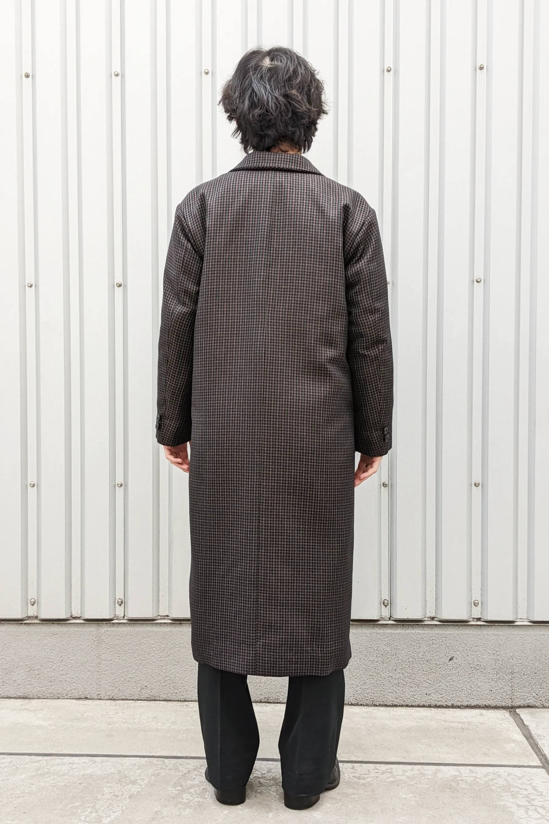 チェックチェスターコート (グリーン) -Unisex