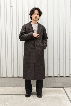 チェックチェスターコート (グリーン) -Unisex
