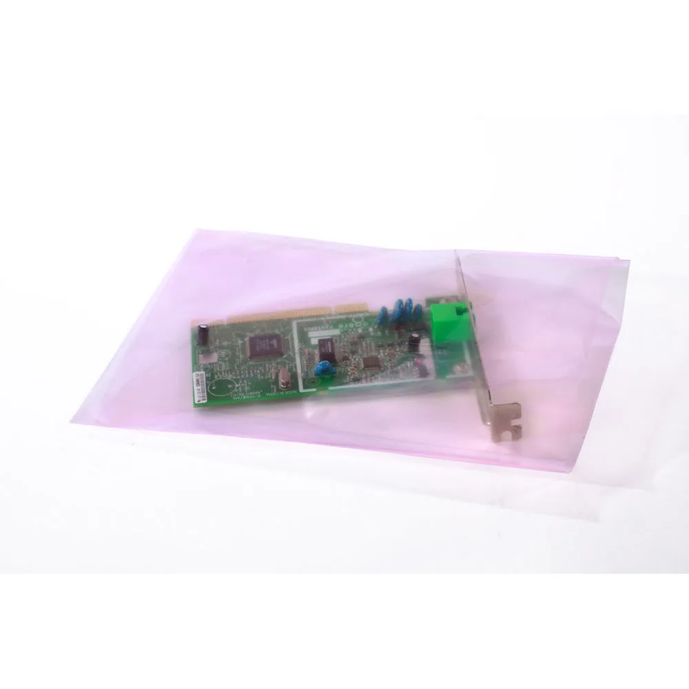 12" x 15" x 4 mil Pink Eco-Manufactured Plastic Anti-Static (PAS) Layflat Bags (Case of 500)