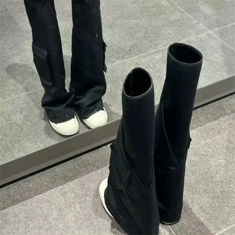 binfenxie  -  Spicy Girl Style Trouser Leg Knee Boots New Fashion Pocket Boots for Autumn Woman Fashion Boots