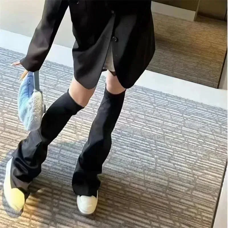 binfenxie  -  Spicy Girl Style Trouser Leg Knee Boots New Fashion Pocket Boots for Autumn Woman Fashion Boots