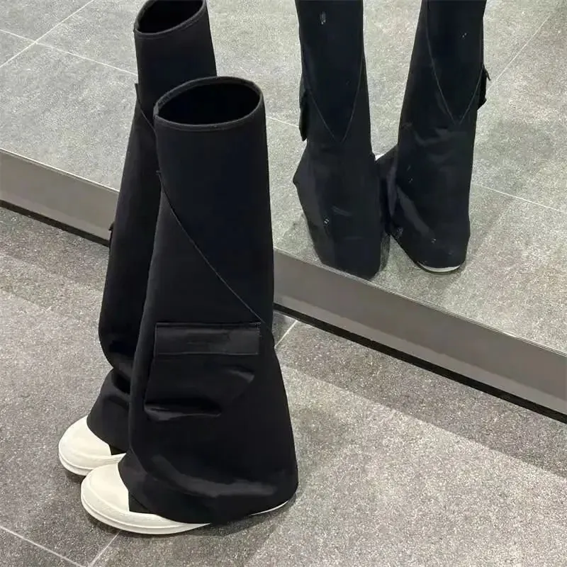 binfenxie  -  Spicy Girl Style Trouser Leg Knee Boots New Fashion Pocket Boots for Autumn Woman Fashion Boots