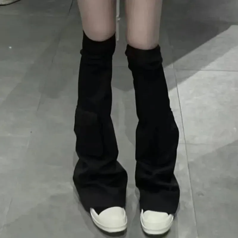 binfenxie  -  Spicy Girl Style Trouser Leg Knee Boots New Fashion Pocket Boots for Autumn Woman Fashion Boots