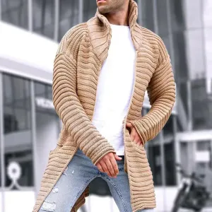 Cardigan Masculino de Gola Caqui - LC03