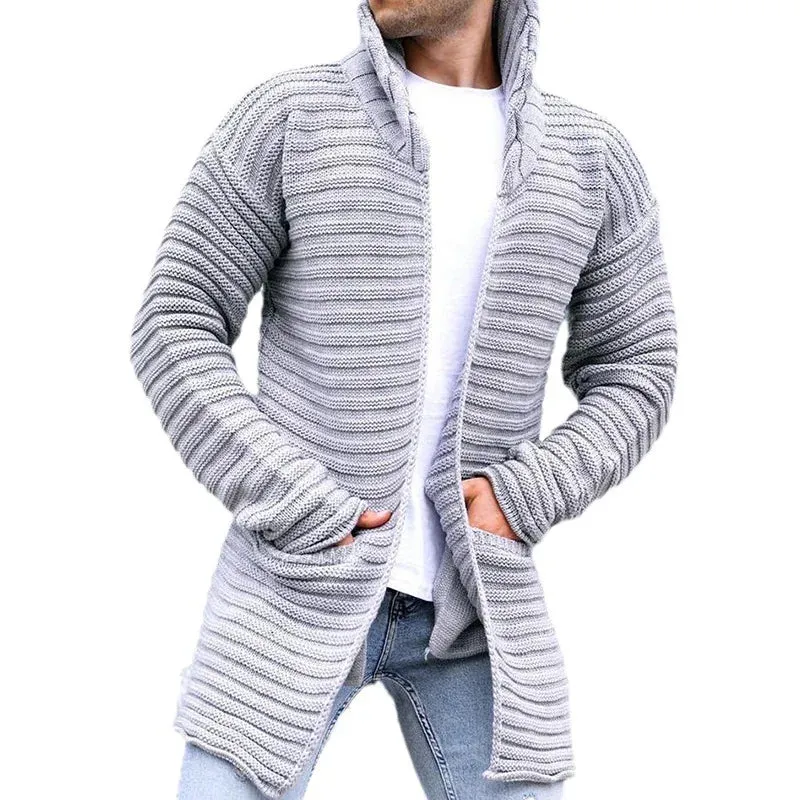 Cardigan Masculino de Gola Cinza - LC04