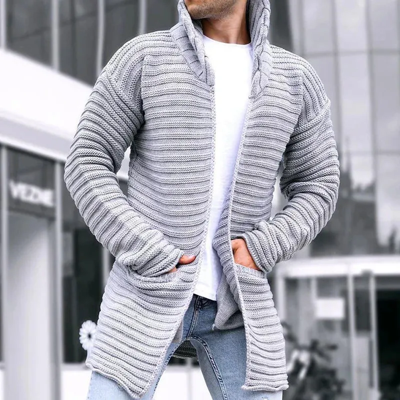 Cardigan Masculino de Gola Cinza - LC04