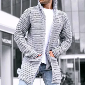Cardigan Masculino de Gola Cinza - LC04