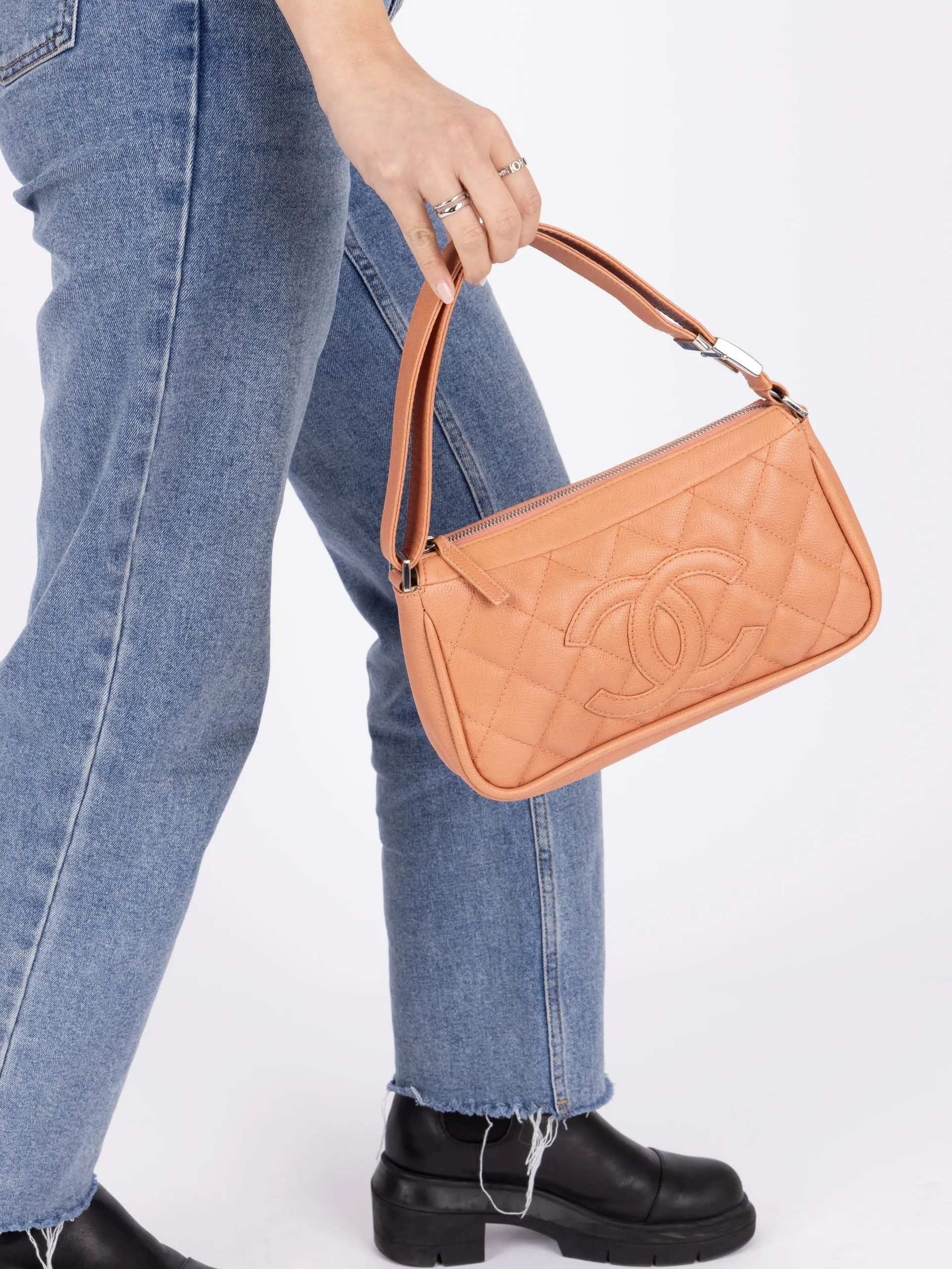 Chanel 2008 Caviar Timeless Pochette