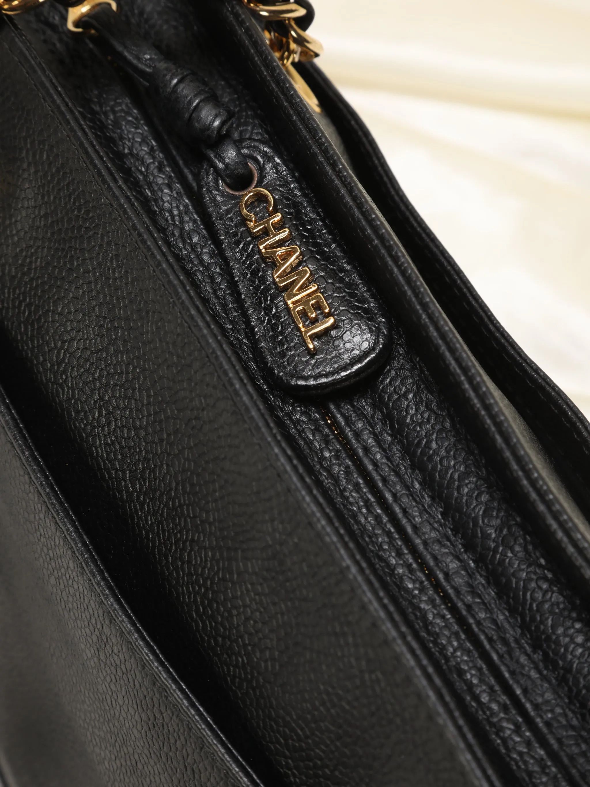 Chanel Caviar Timeless Logo Tote