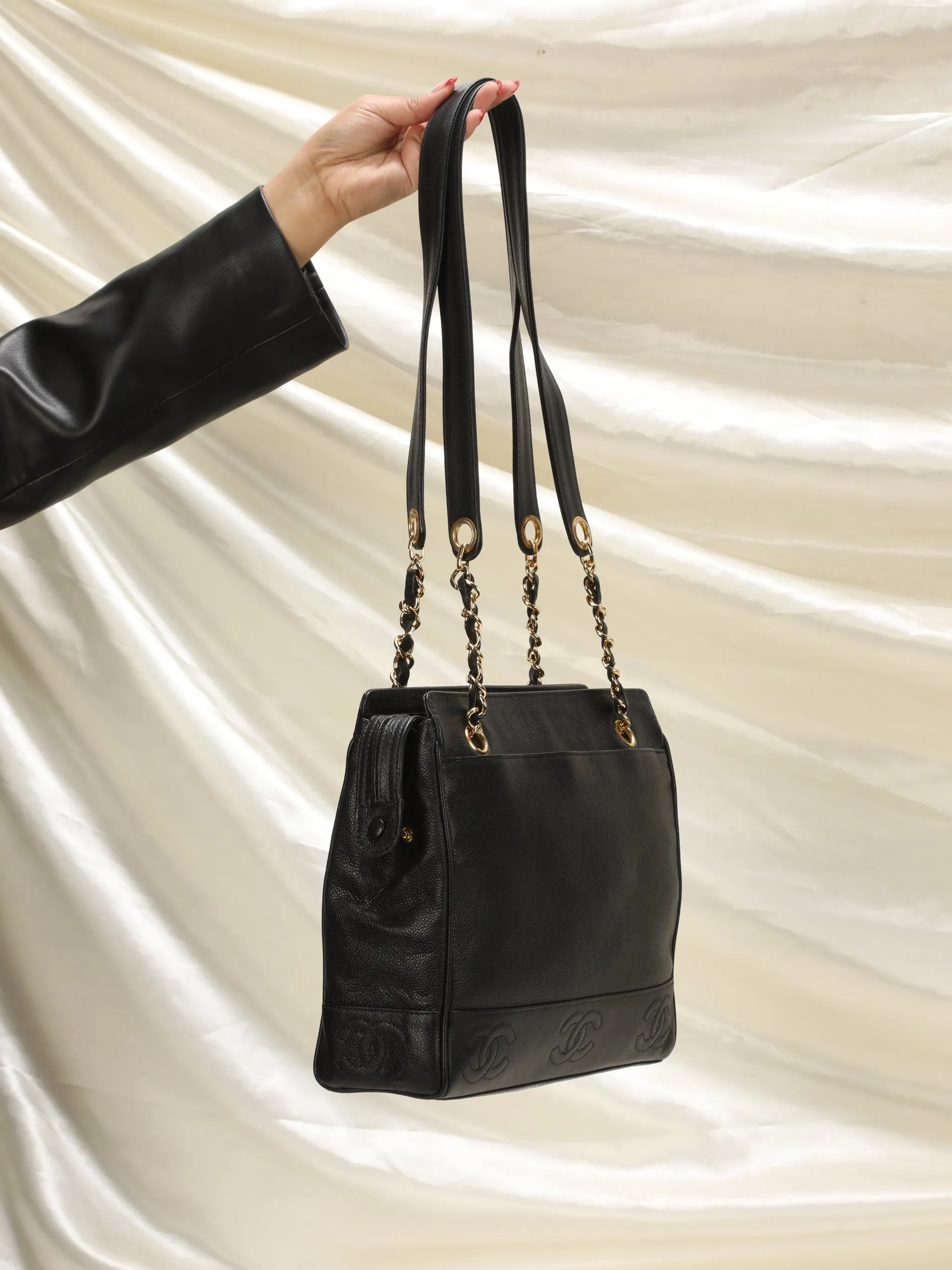 Chanel Caviar Timeless Logo Tote
