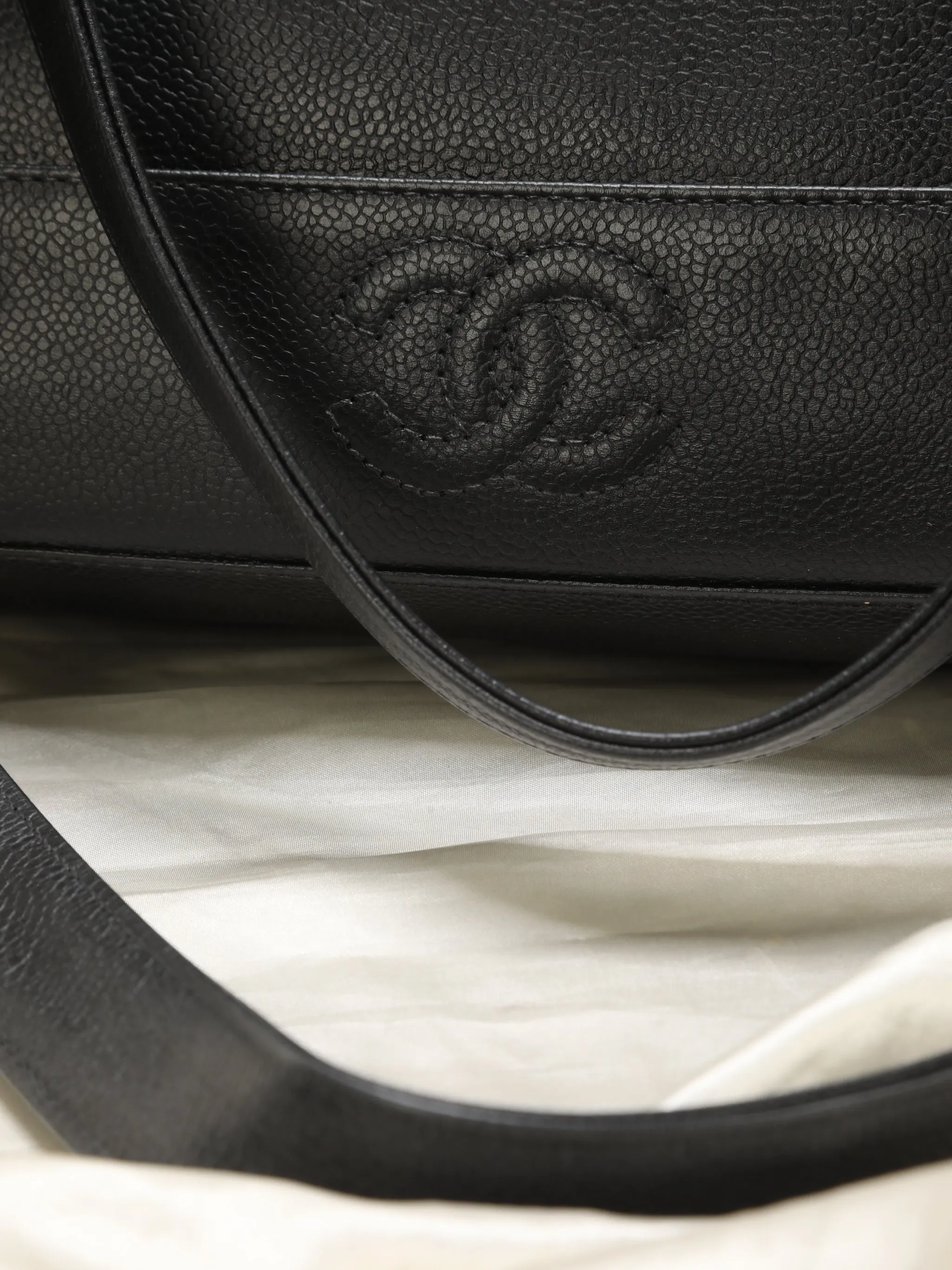 Chanel Caviar Timeless Logo Tote