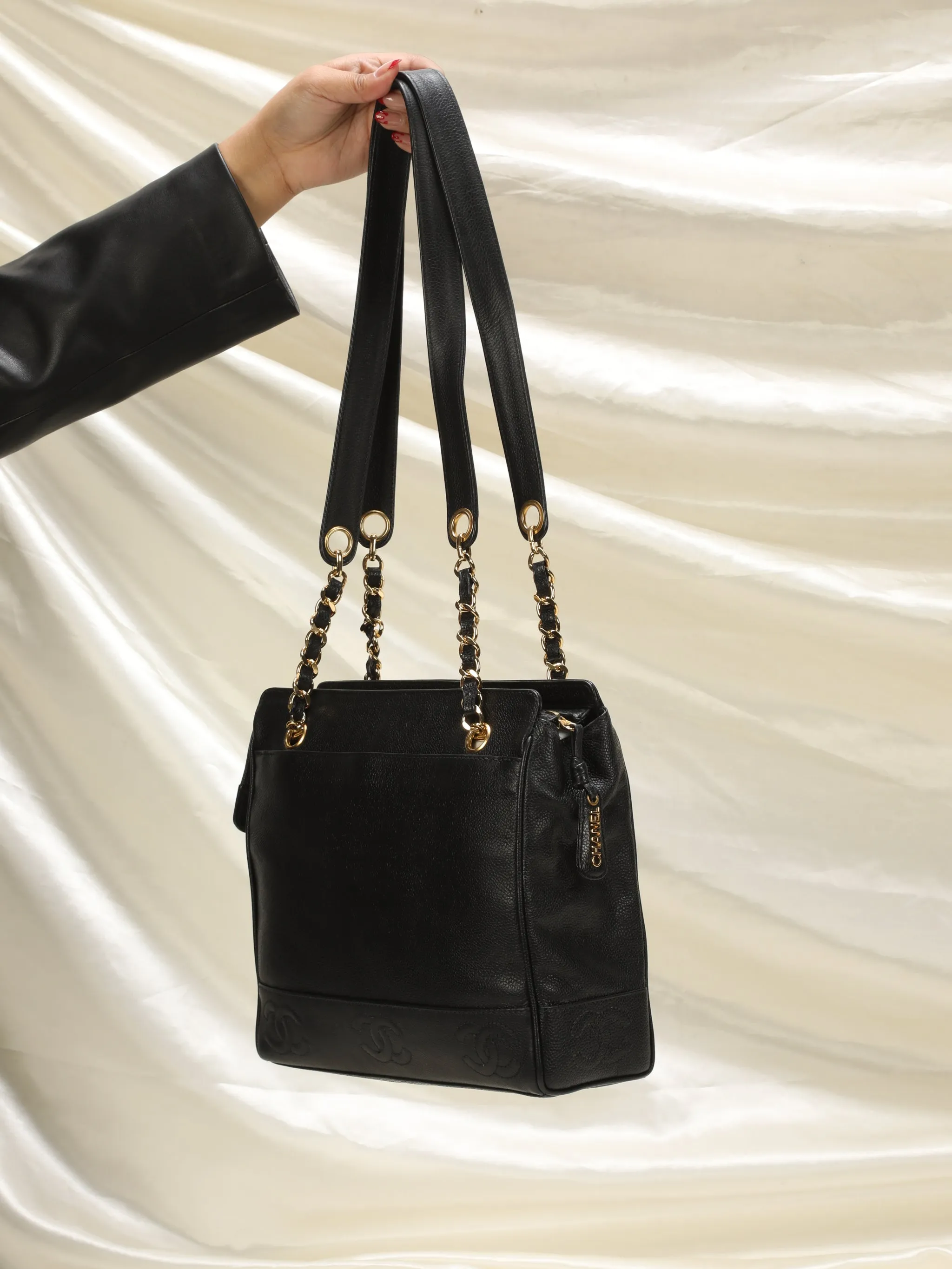 Chanel Caviar Timeless Logo Tote