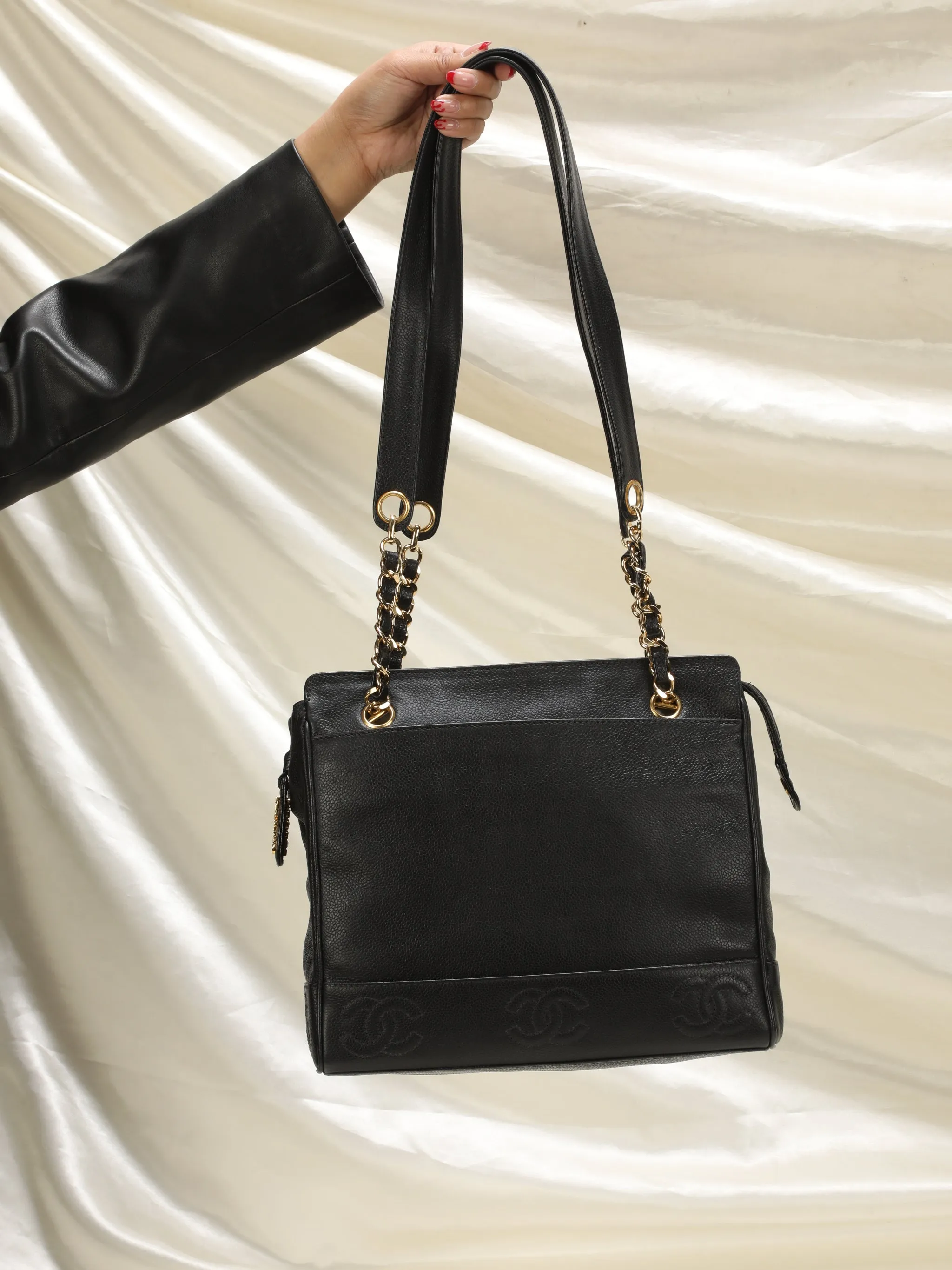 Chanel Caviar Timeless Logo Tote