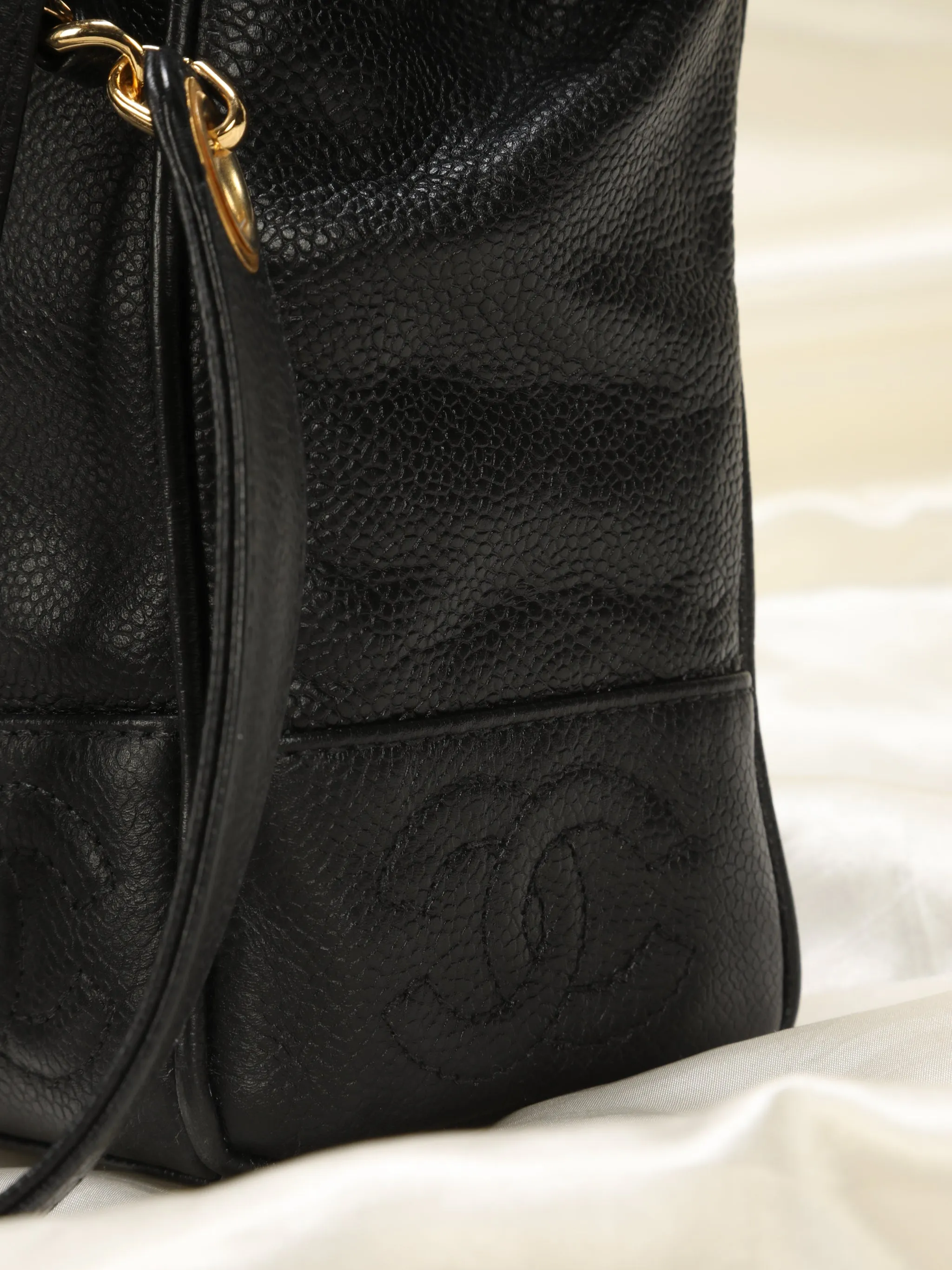 Chanel Caviar Timeless Logo Tote