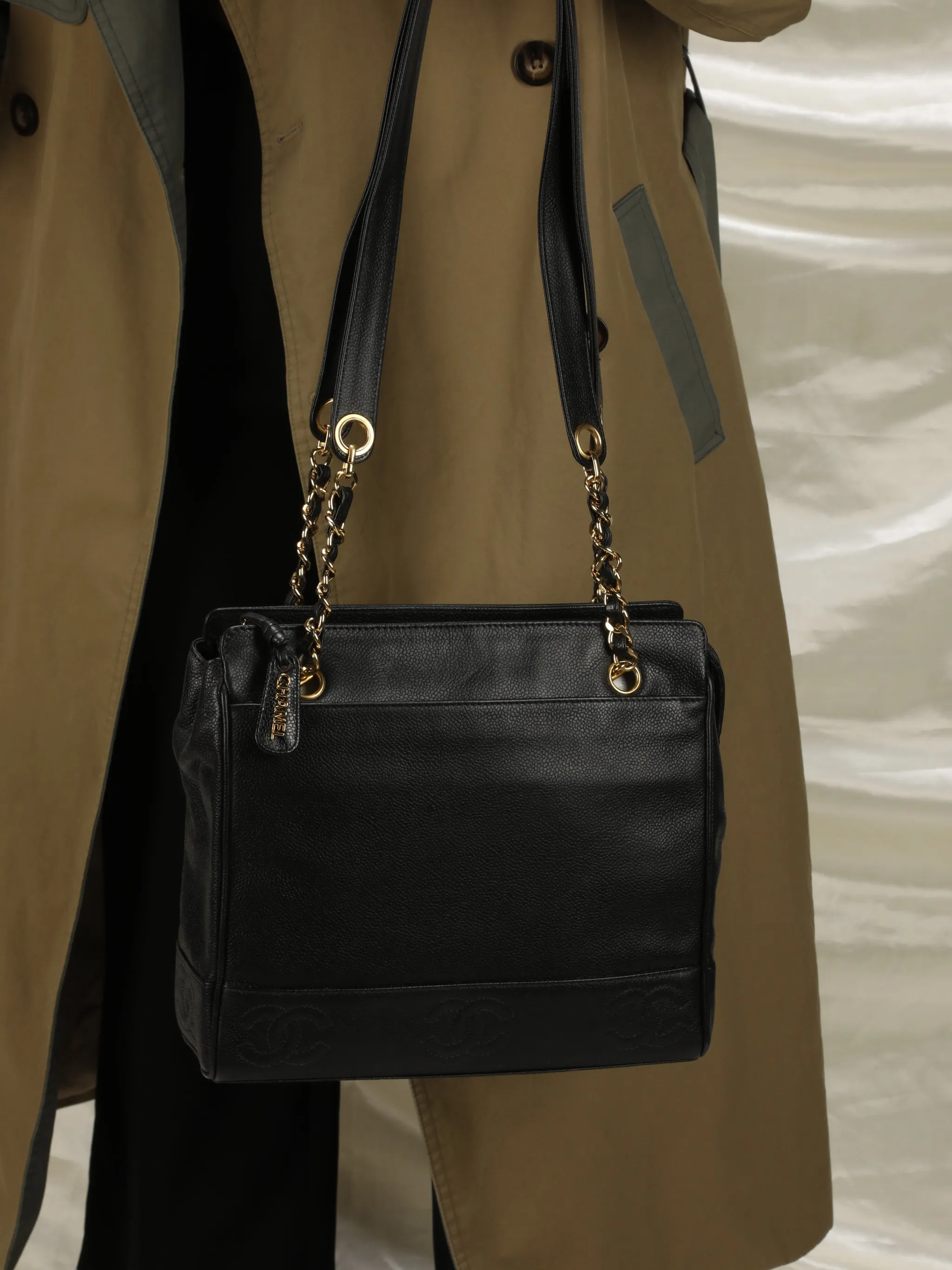 Chanel Caviar Timeless Logo Tote