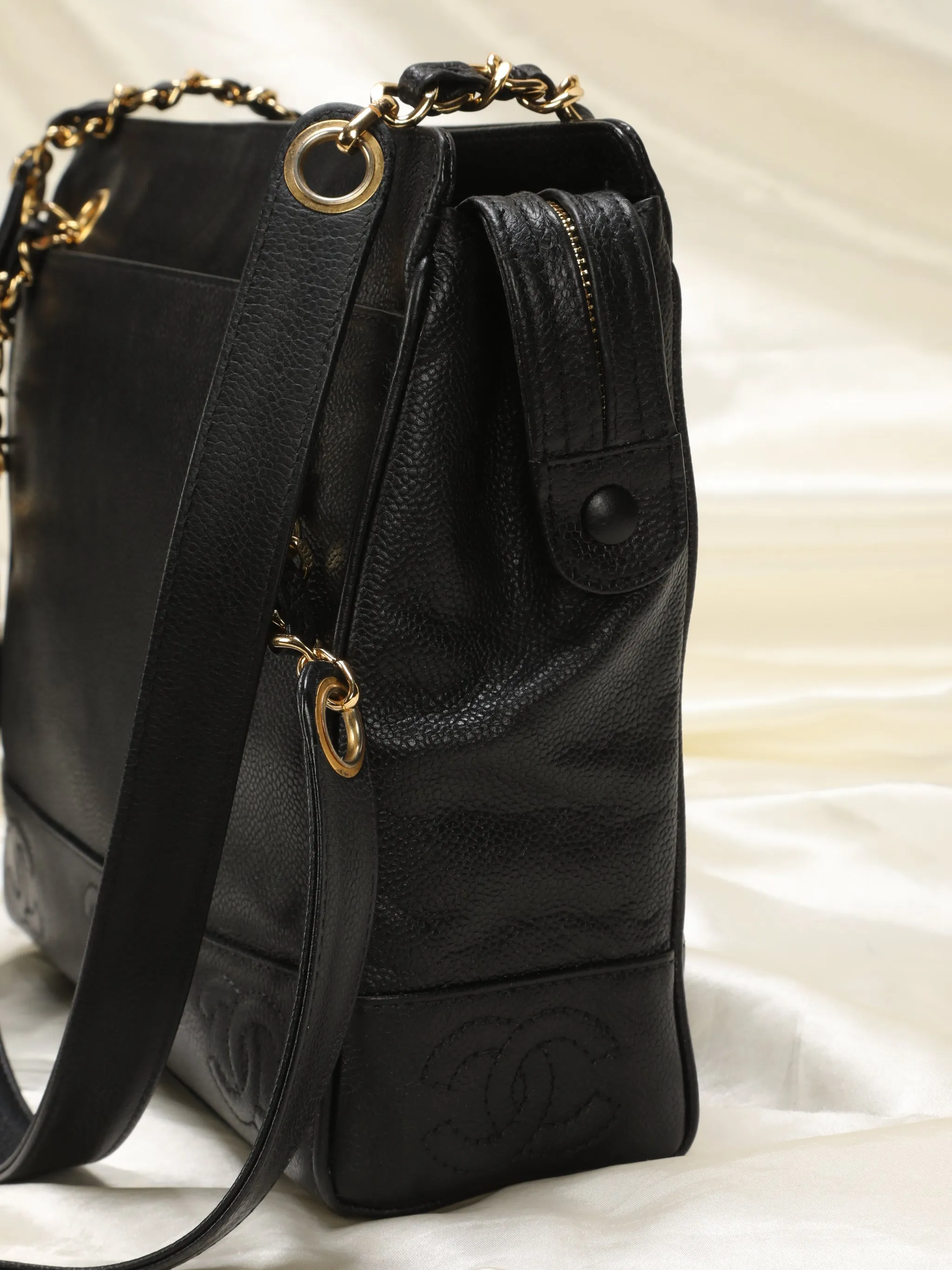 Chanel Caviar Timeless Logo Tote