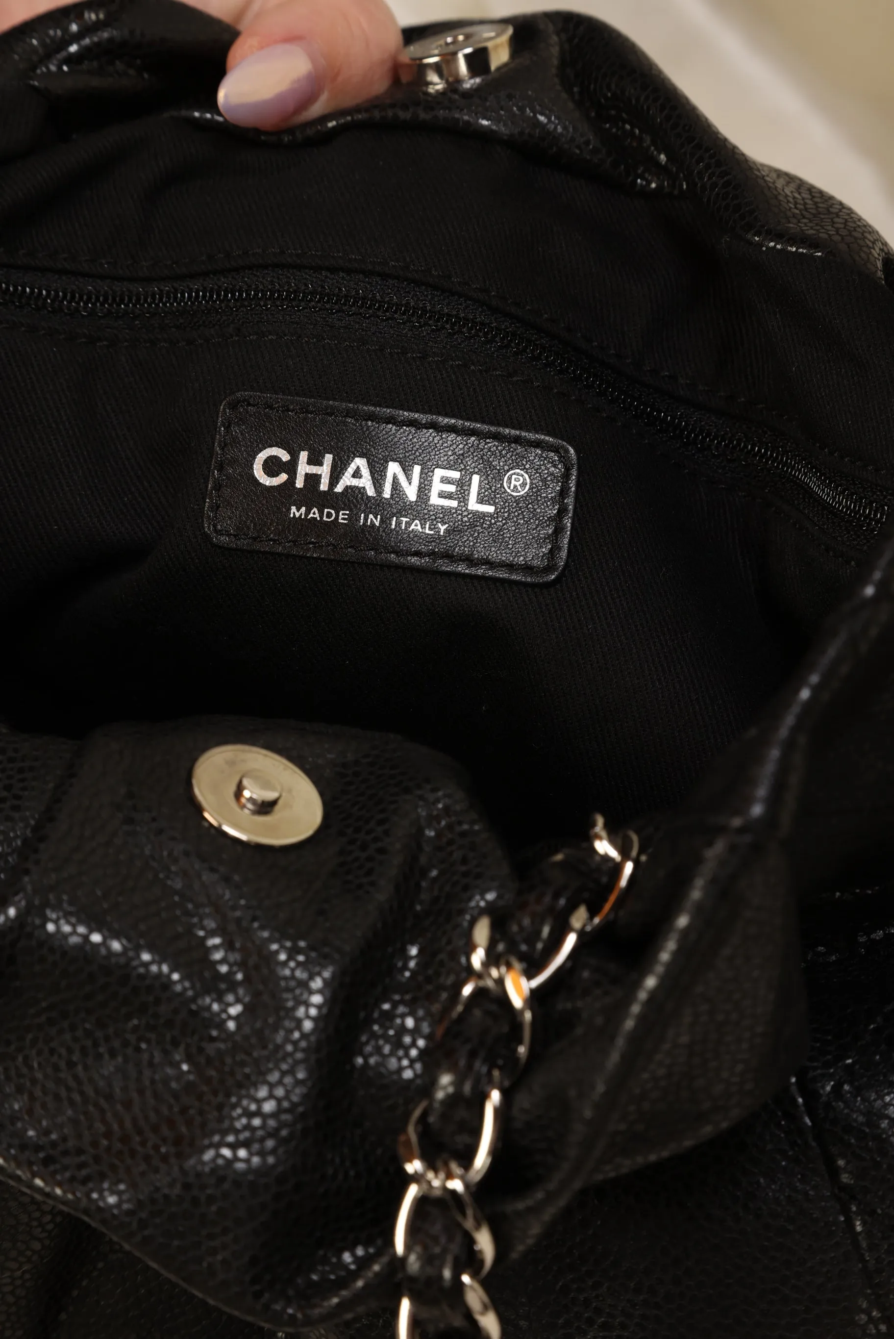 Chanel Timeless Caviar Drawstring Tote