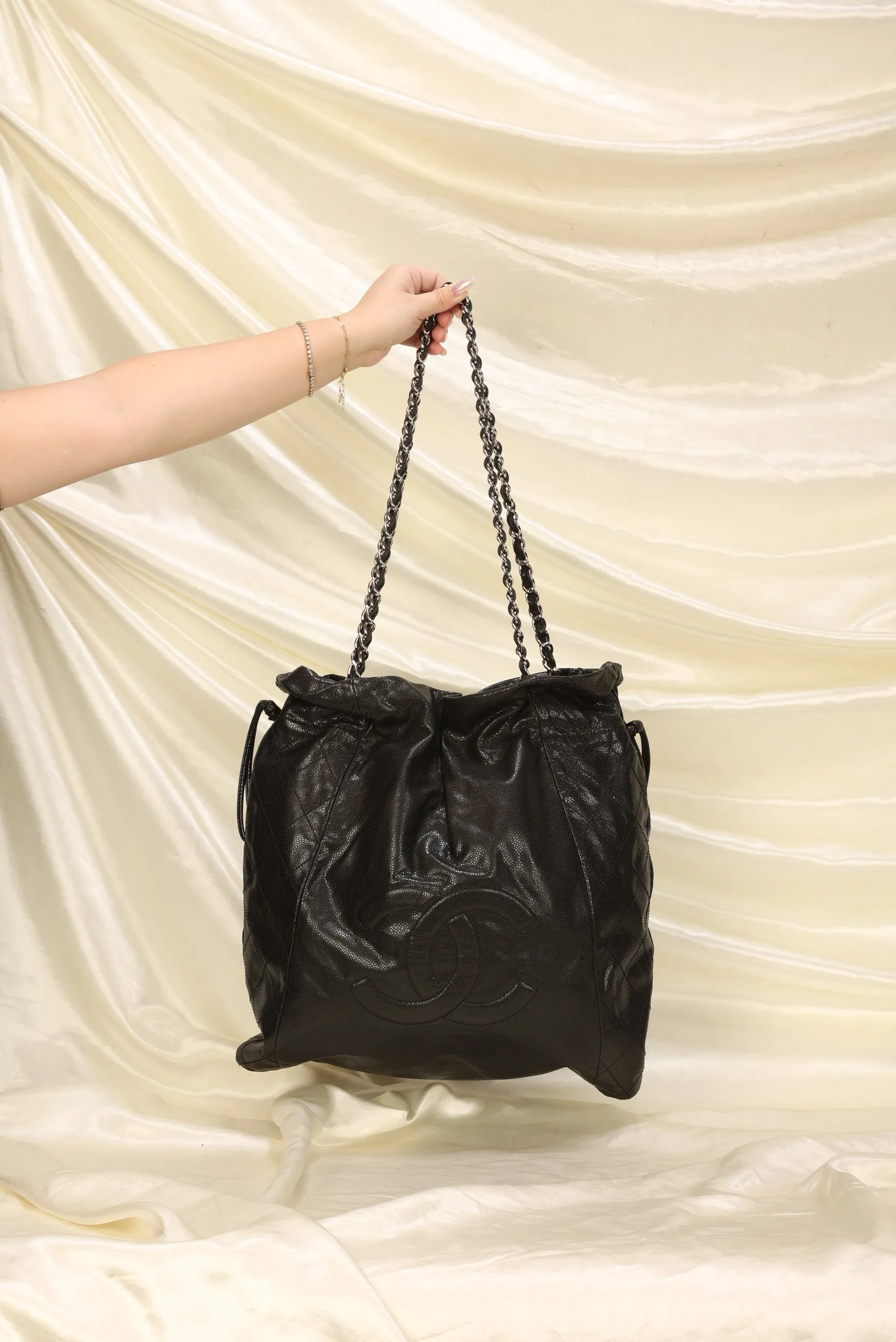 Chanel Timeless Caviar Drawstring Tote