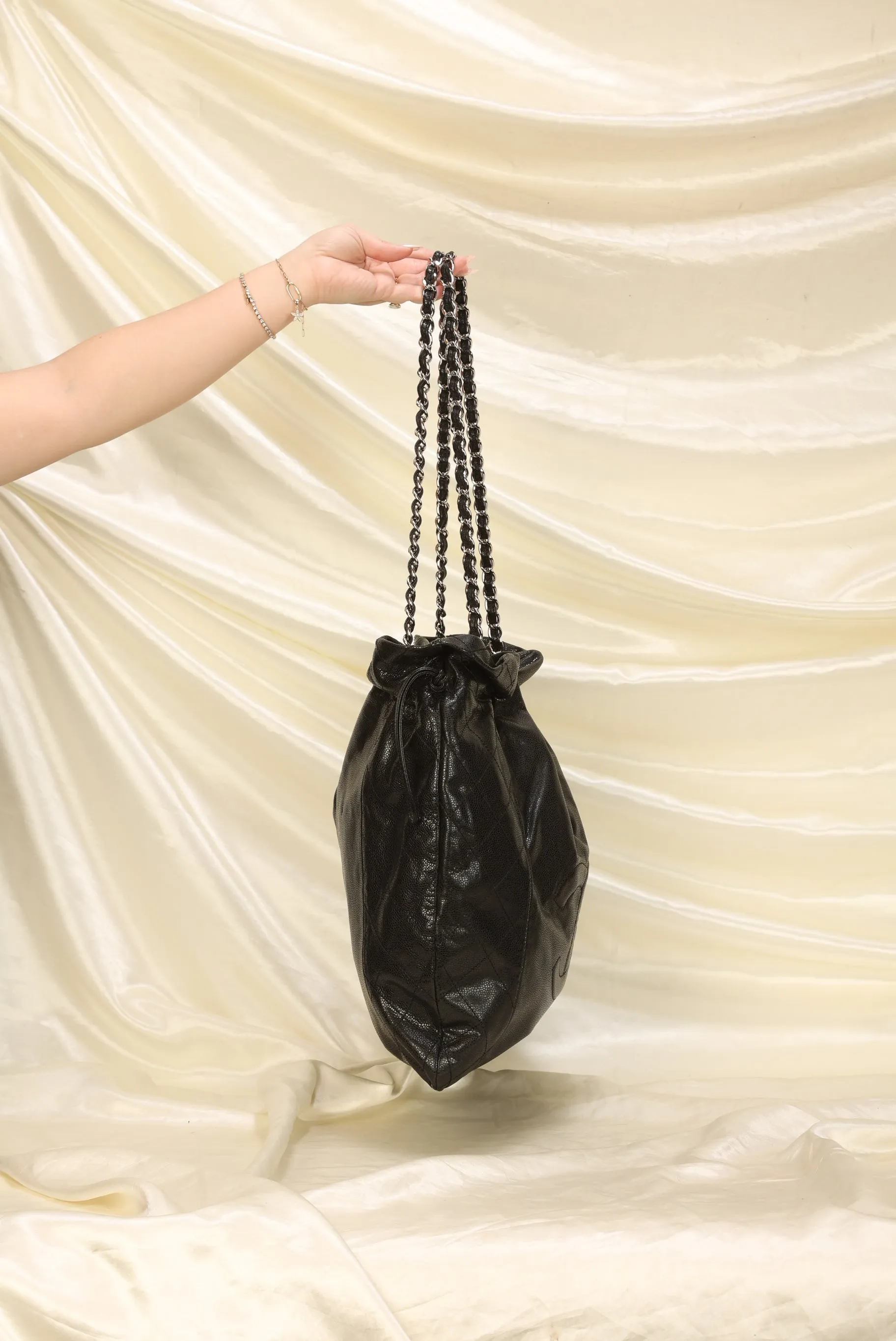 Chanel Timeless Caviar Drawstring Tote