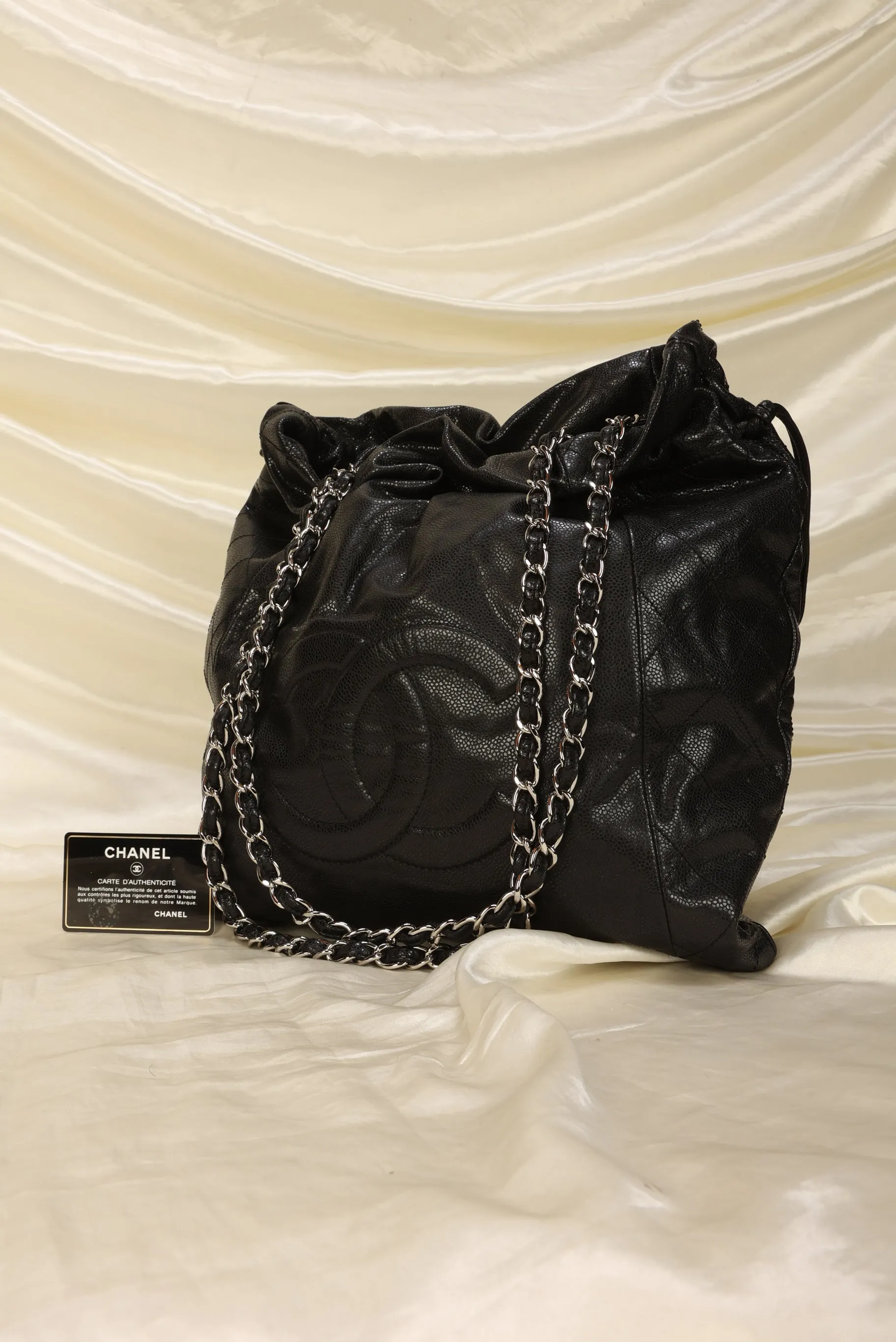 Chanel Timeless Caviar Drawstring Tote