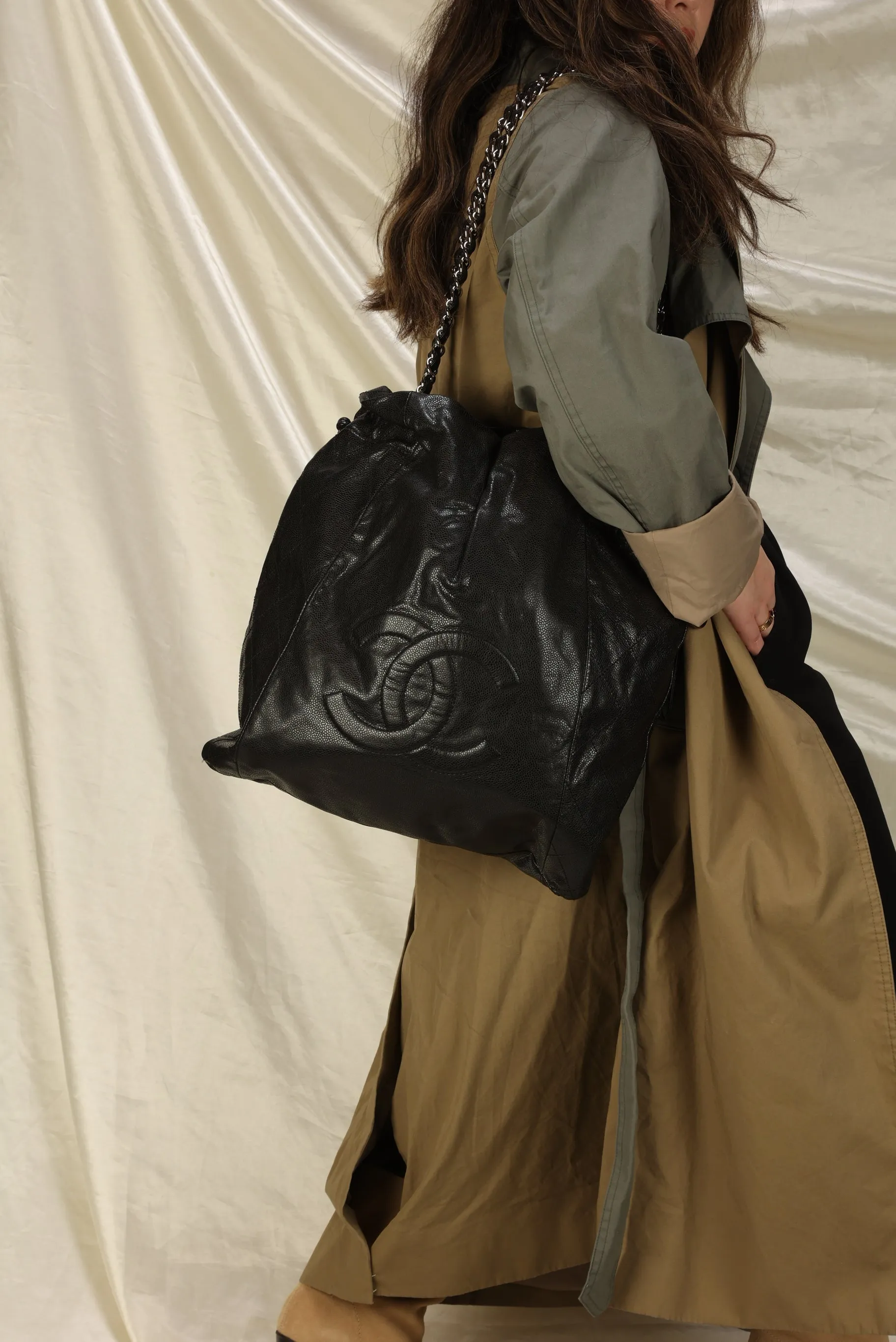 Chanel Timeless Caviar Drawstring Tote