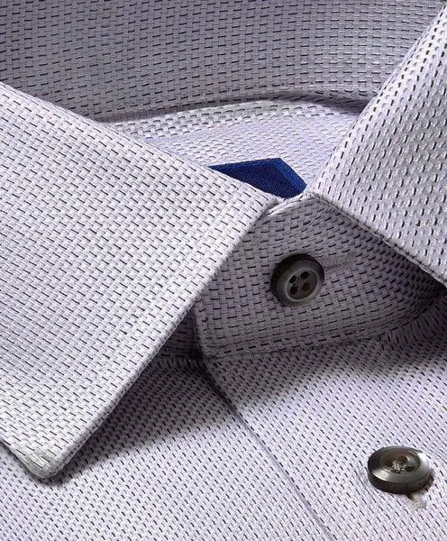 David Donahue Dress Shirt - Gray Micro Print (Trim)