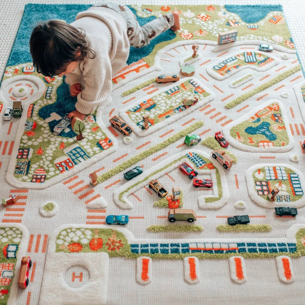 Mini City Rug - Turquoise (Large) *Click and Collect or In Store Purchase Only*