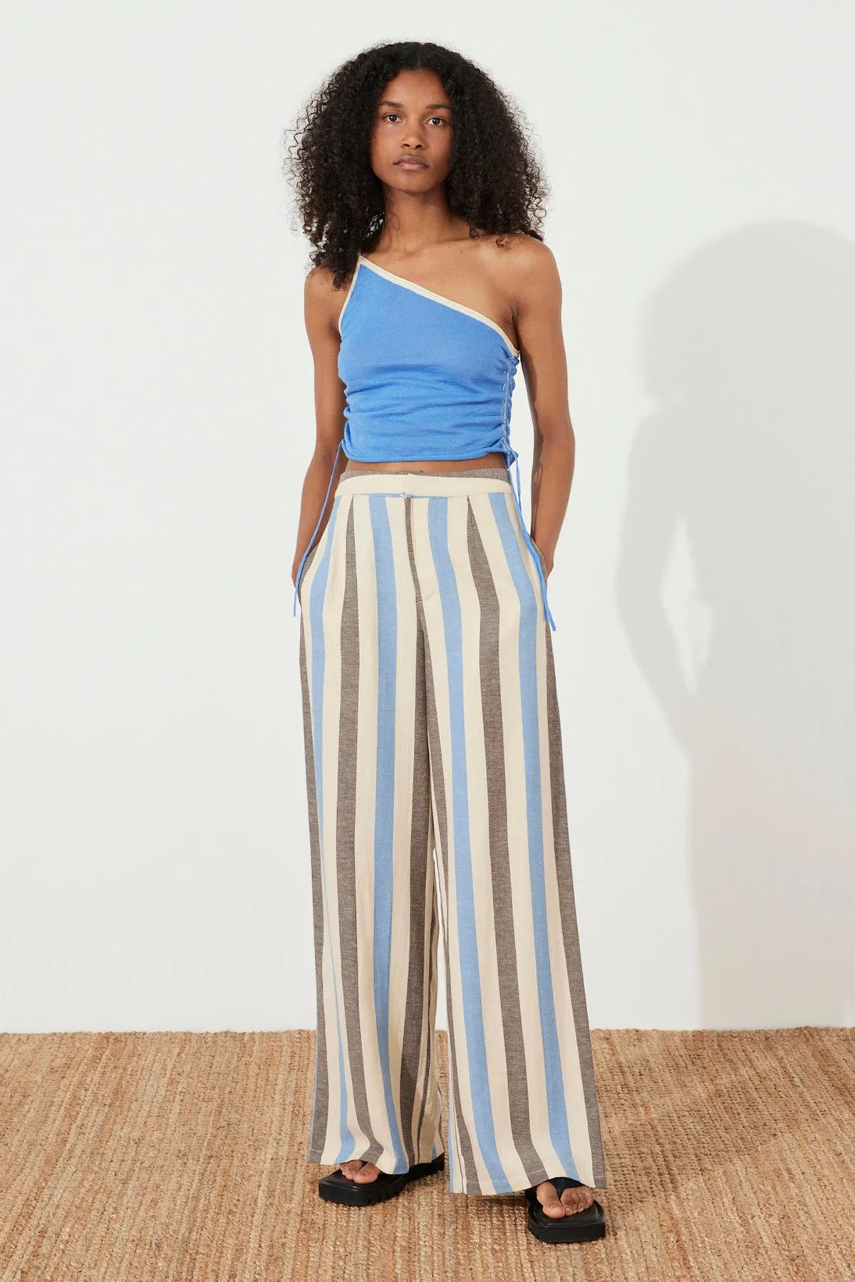 ORGANIC COTTON BLEND PANT | SKY STRIPE