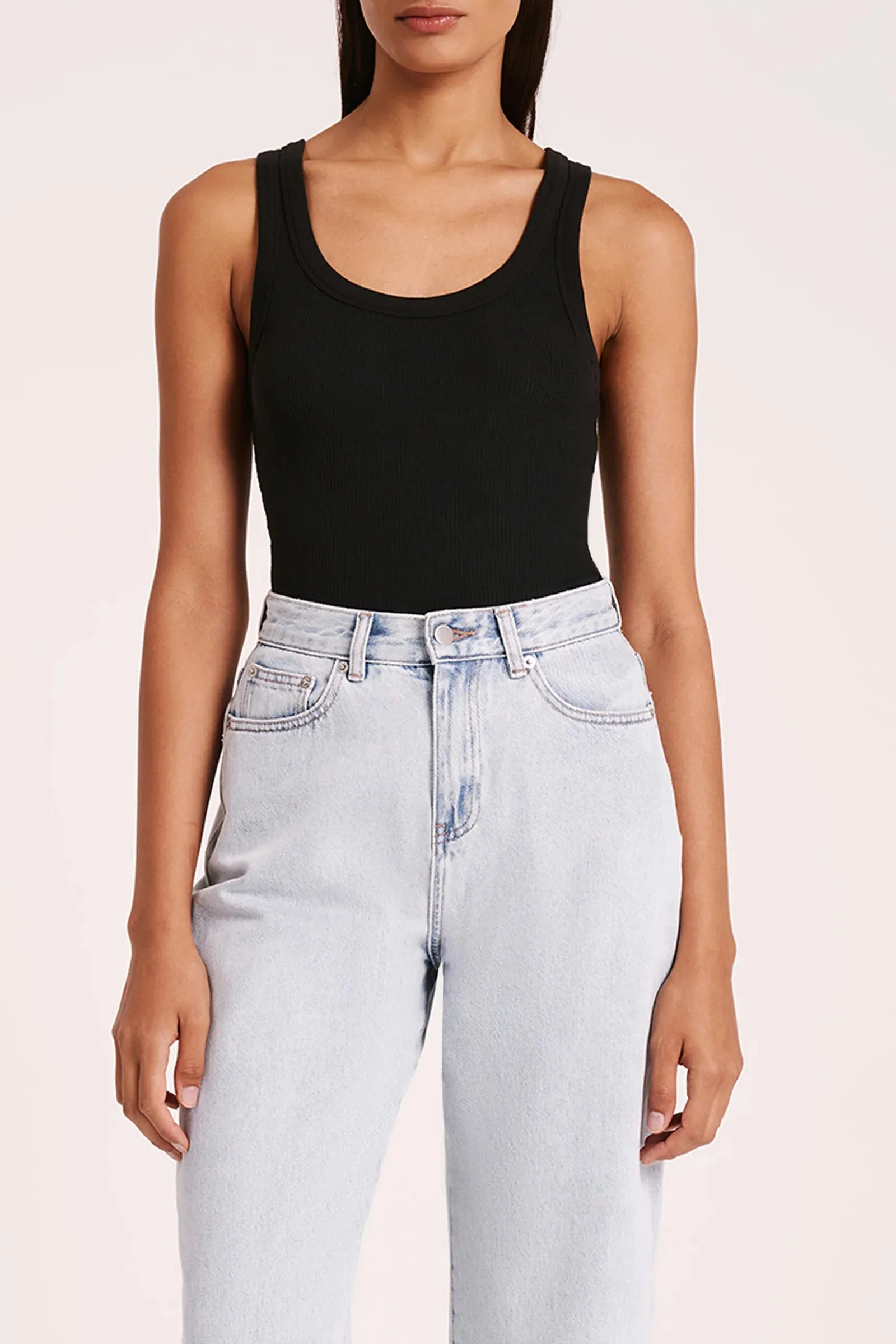 ORGANIC RIB SINGLET | BLACK