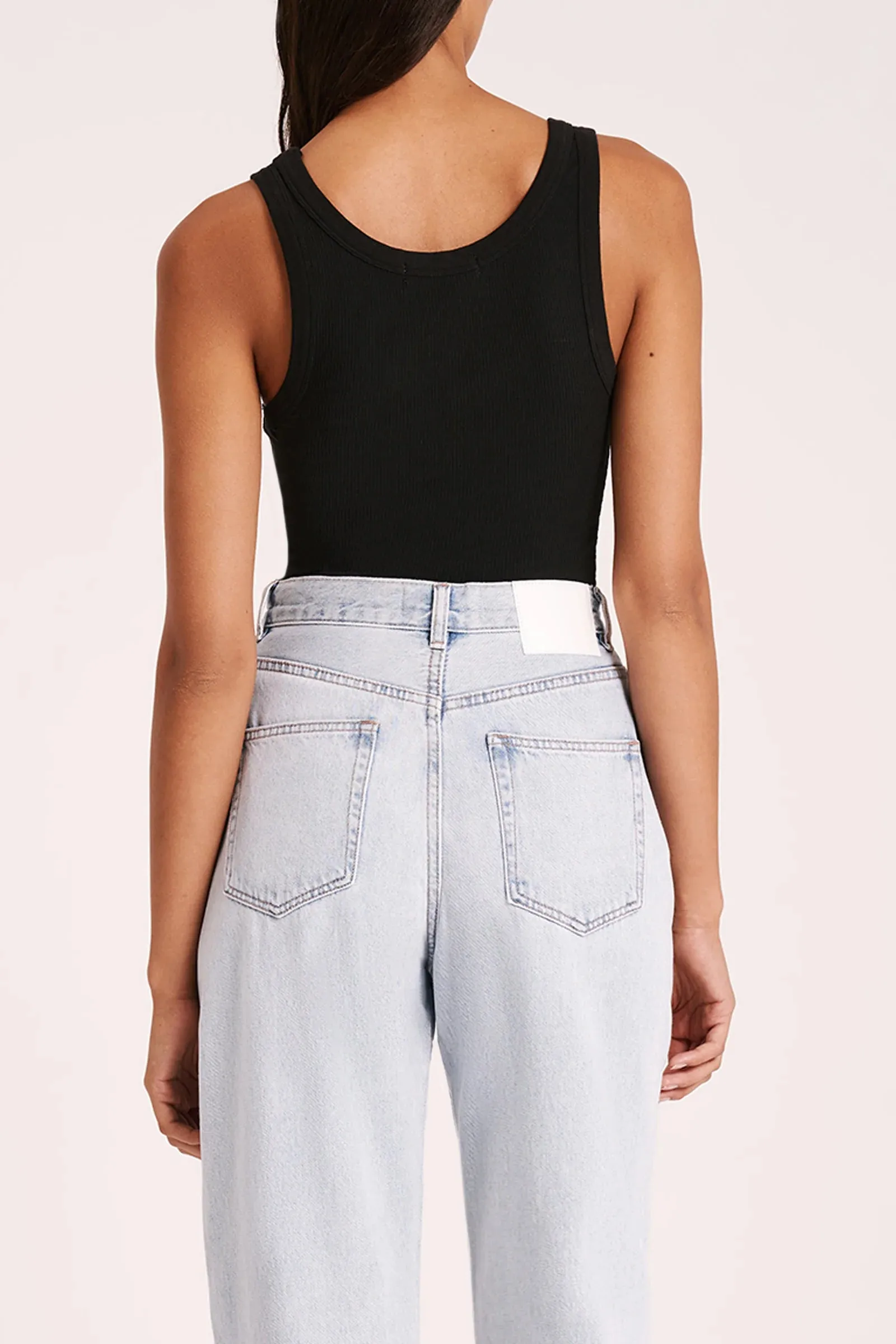 ORGANIC RIB SINGLET | BLACK
