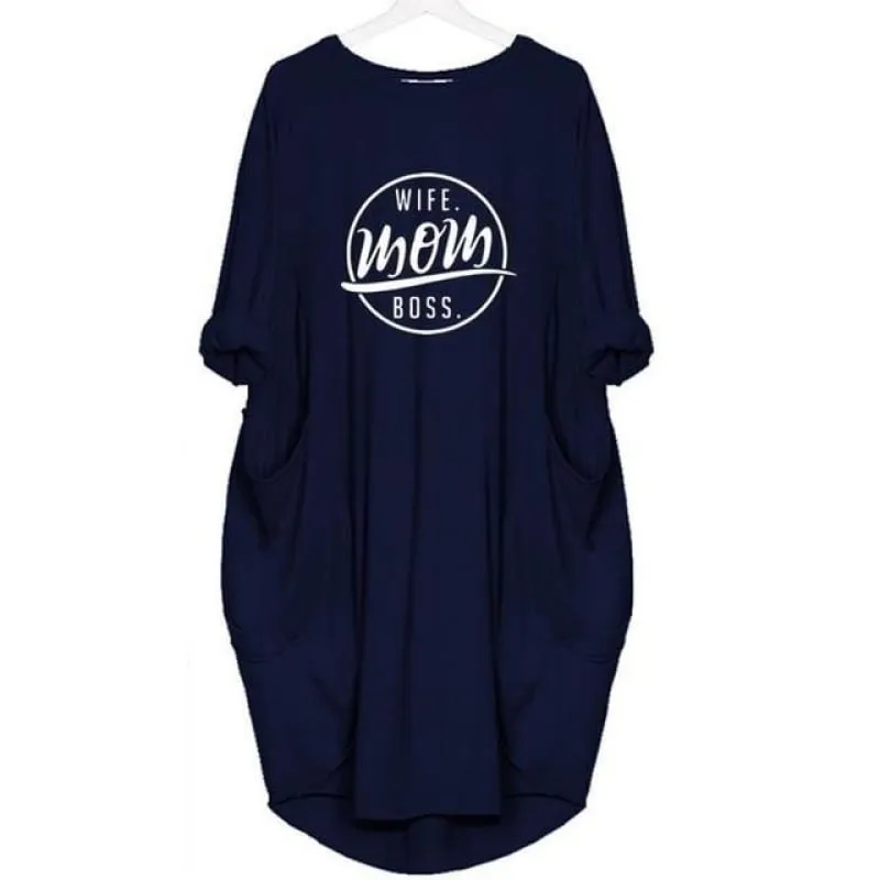 Wife Mom Boss Oversized T Shirt