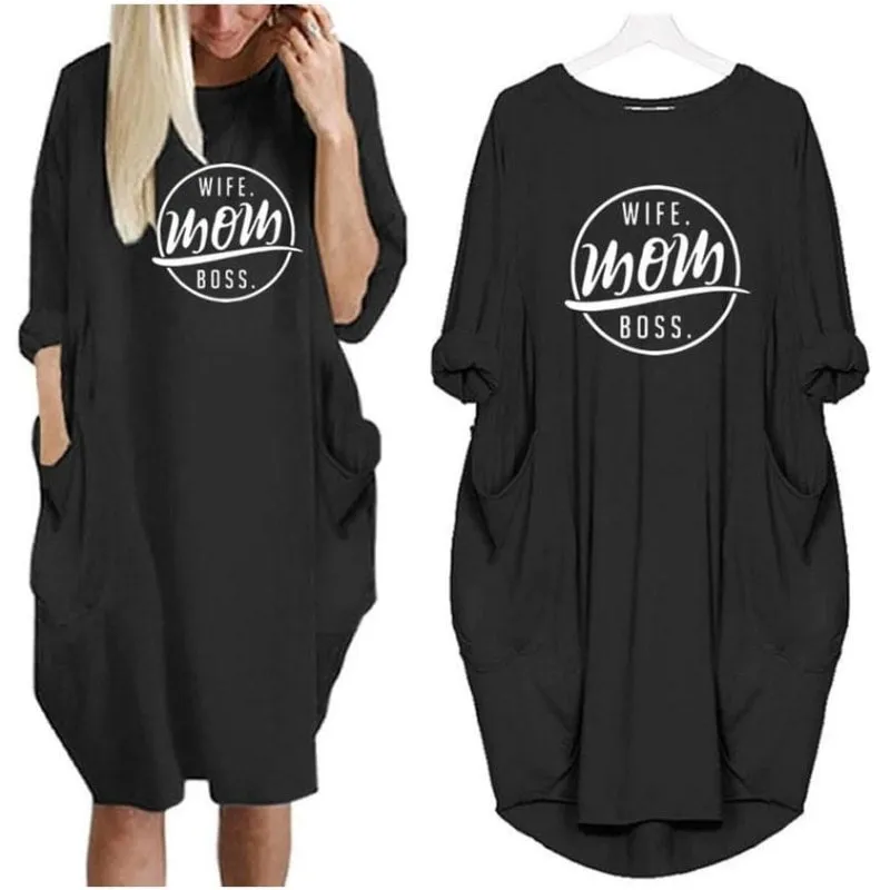 Wife Mom Boss Oversized T Shirt