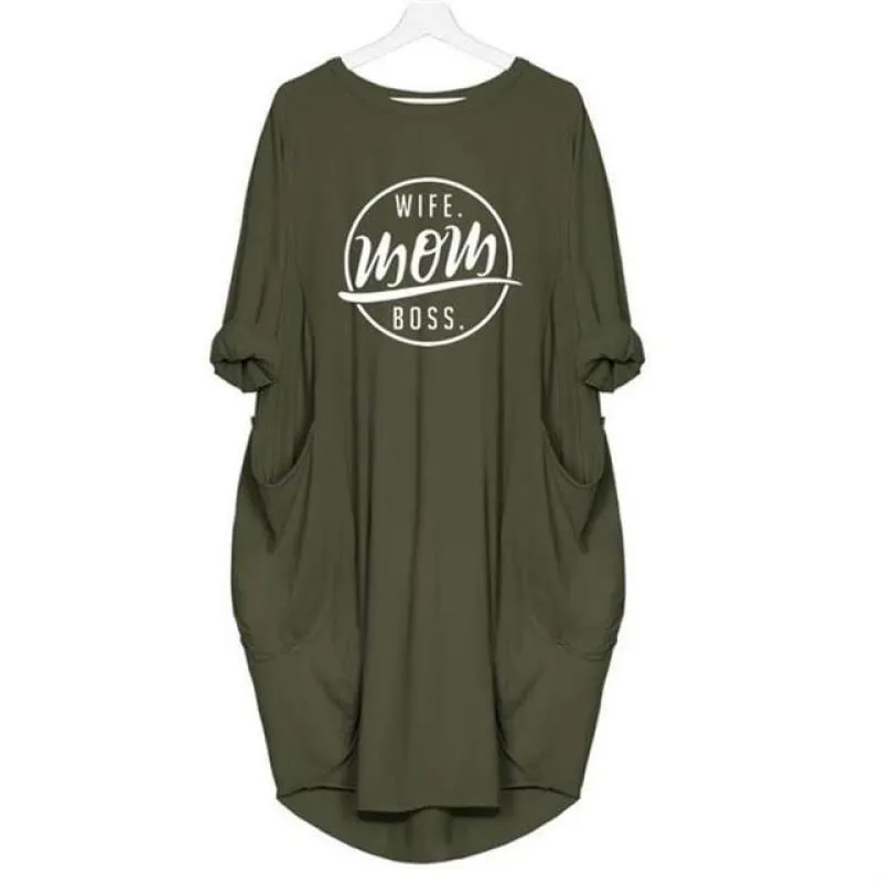 Wife Mom Boss Oversized T Shirt