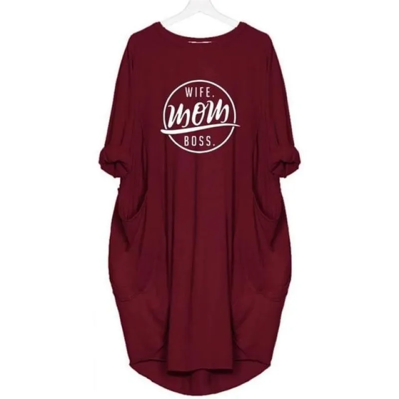 Wife Mom Boss Oversized T Shirt